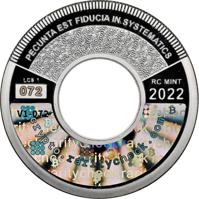 Hole coin 1 silver - 0.01 ₿ (back)