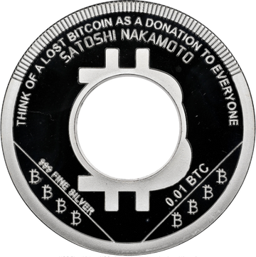 Hole coin 1 silver - 0.01 ₿ (front)