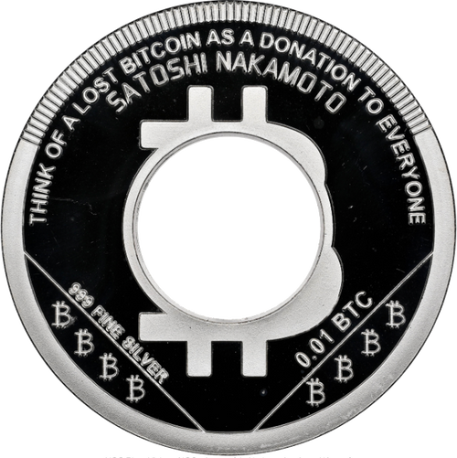 Hole coin 1 silver - 0.01 ₿ (front)
