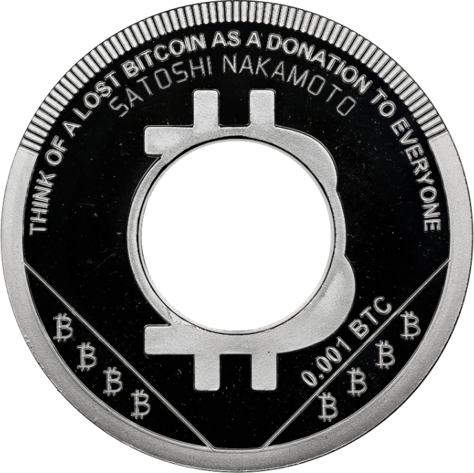 Hole coin 1  zinc - 0.001 ₿ (front)