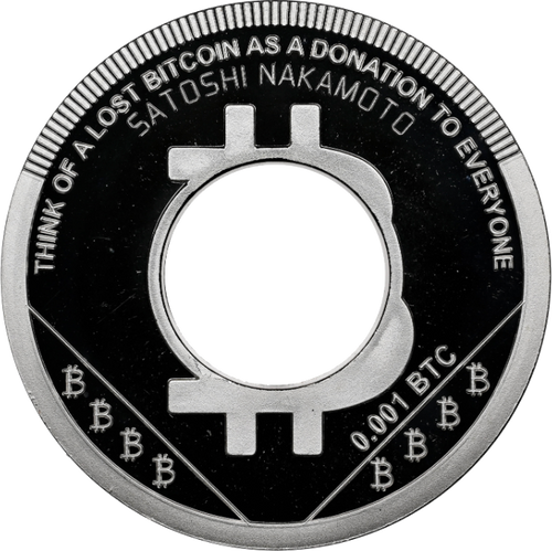 Hole coin 1  zinc - 0.001 ₿ (front)