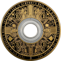 Hole coin 2 - Five Oz Gilded silver - 0.1 ₿ (front)