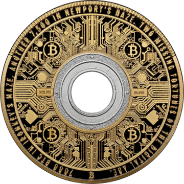 Hole coin 2 Gilded silver - 0.01 ₿ (front)