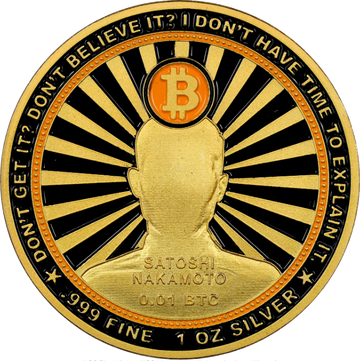 Vibgyor coin - Orange - Gilded silver 0.01 ₿ (front)