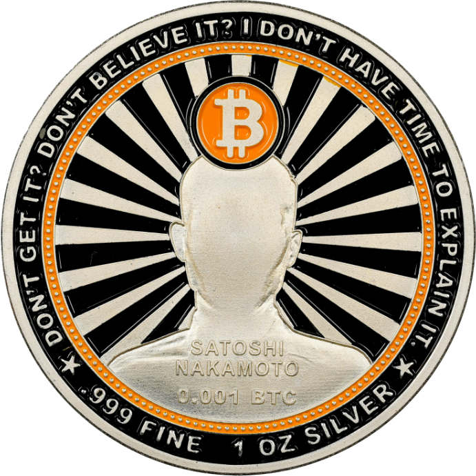 Vibgyor coin - Orange 1 silver - 0.001 ₿ (front)